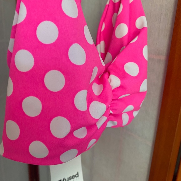 Fused Hawaii Pink Polka Dot Bikini Top Large - Picture 6 of 8
